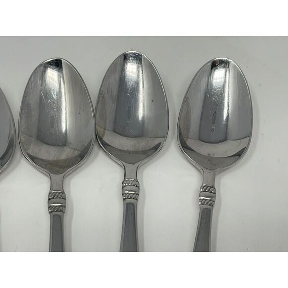 Oneida AVONDALE II 2 Stainless Place Oval Dinner Soup Spoons 7 3/4" Set Of 5 - Picture 6 of 8
